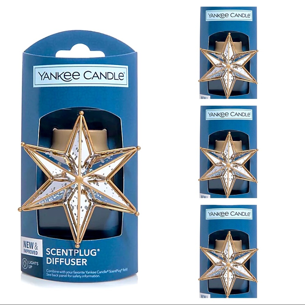 4 Pc Yankee Candle ScentPlug Dimensional Star Light-Up Fragrance Diffuser